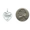 14K White Gold Sweet 15 Heart Charm Birthday Pendant Jewerly 22mm x 16mm